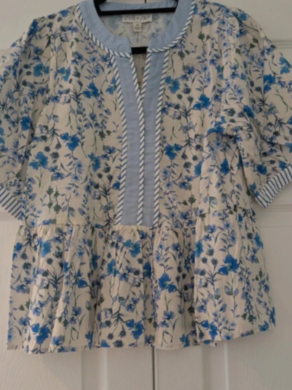 Blue Floral Blouse